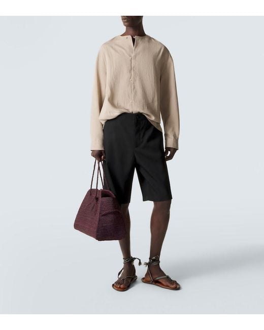 Jacquemus Natural Pastro Herringbone Linen-Blend Shirt for men