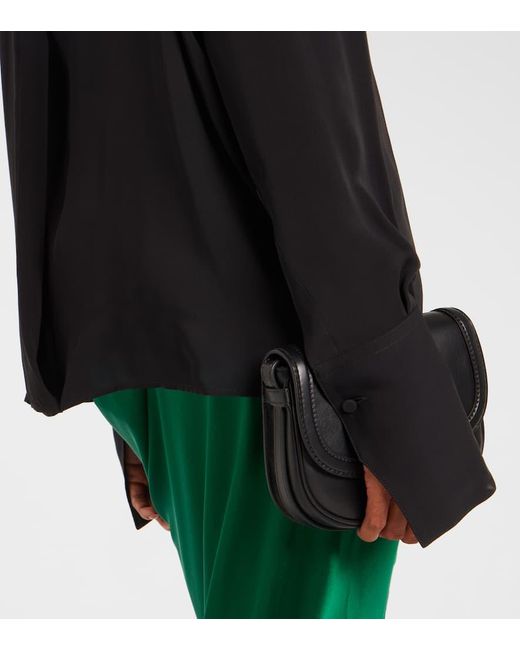 Tom Ford Black Draped Silk Satin Blouse