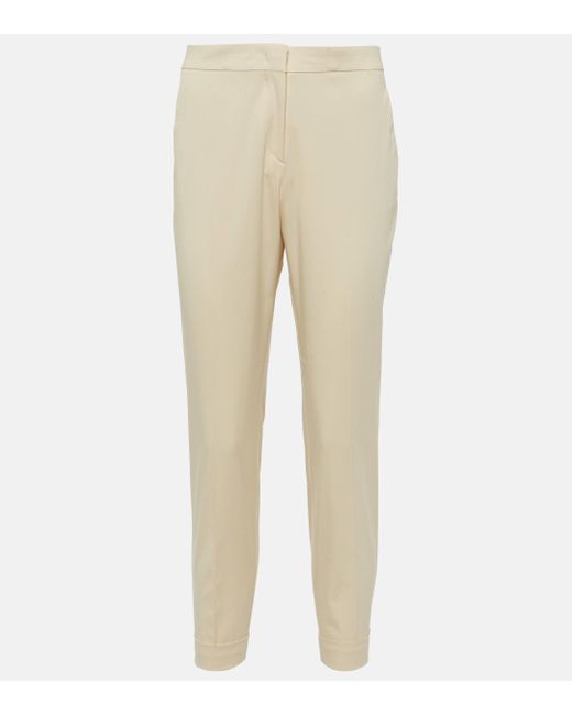 Etro Natural High-rise Cotton-blend Tapered Pants