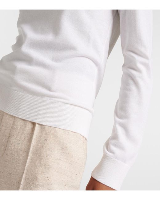 Loro Piana White Piuma Cashmere Sweater