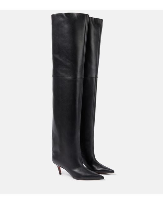 AMINA MUADDI Black Fiona 60 Leather Over-The-Knee Boots