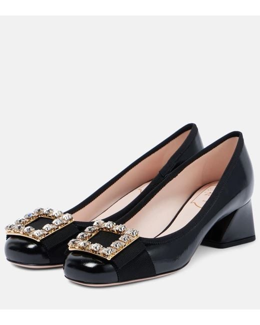 Roger Vivier Black Verzierte Pumps Tres Vivier Aus Lackleder