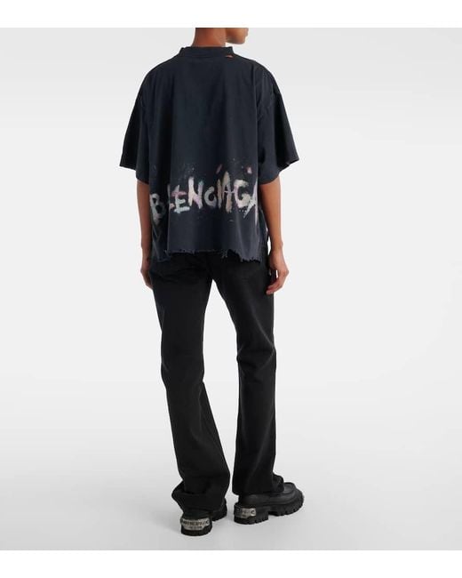 Balenciaga Blue Nail Polish Cropped T-Shirt