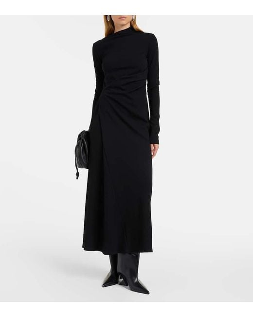 Vestido Midi Edile En Mezcla De Lana Sportmax de color Black