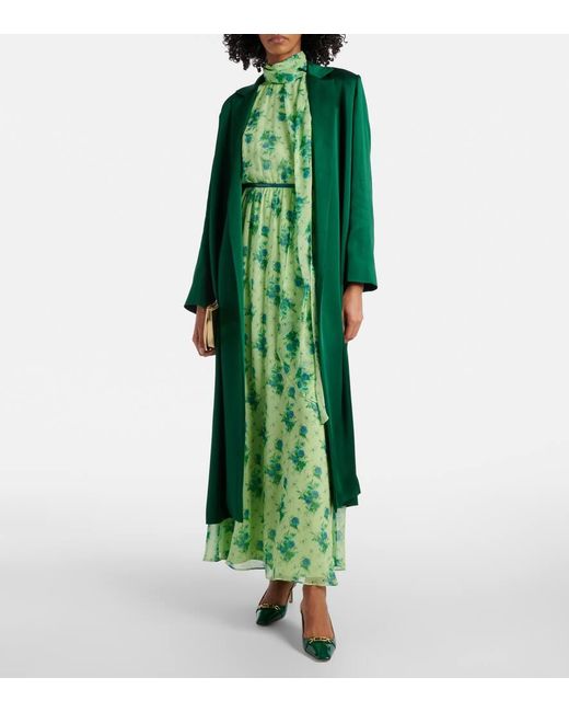 Max Mara Green Mantel Giselda Aus Satin