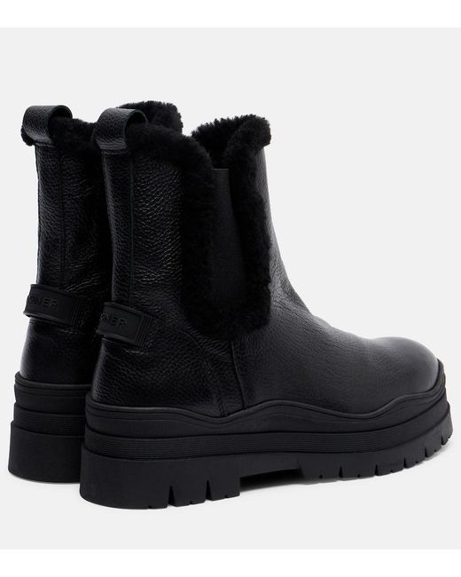 Bogner Black Arosa Shearling-Lined Leather Chelsea Boots