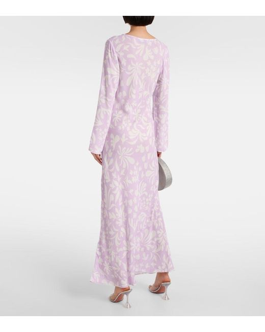 Rixo Purple Alondra Printed Maxi Dress