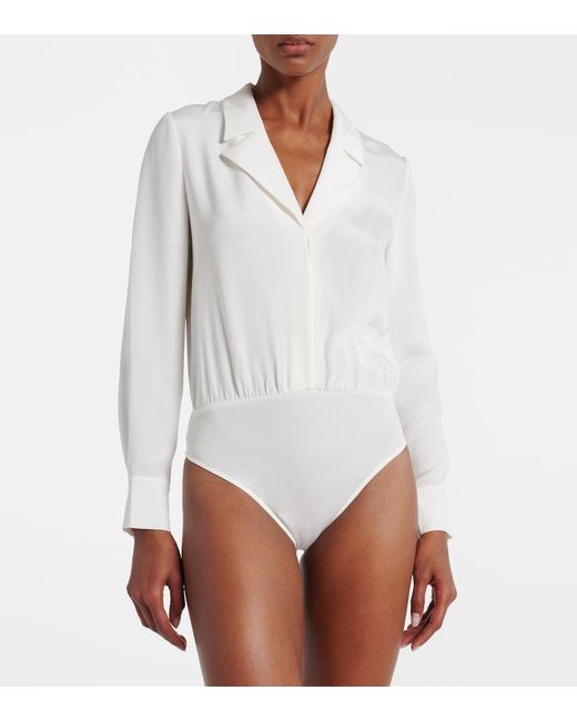 Roland Mouret White Silk Bodysuit