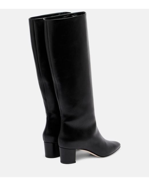 Manolo Blahnik Black Myra 50 Leather Boots