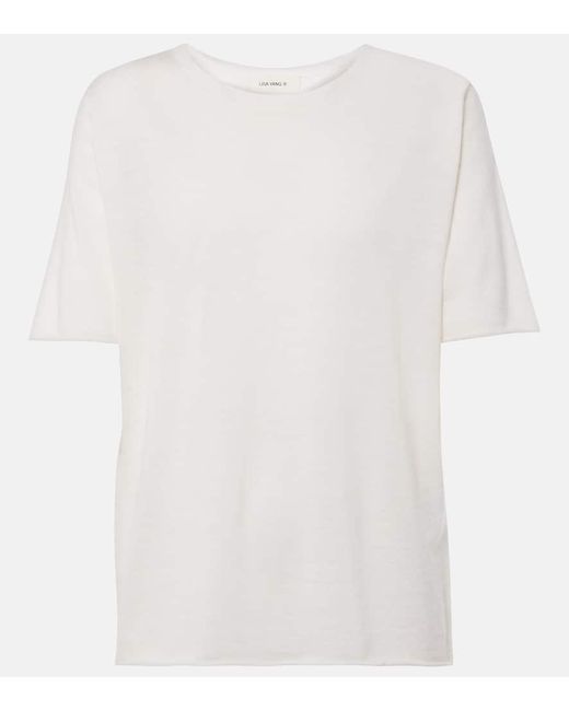 Lisa Yang White T-Shirt Ari Aus Kaschmir