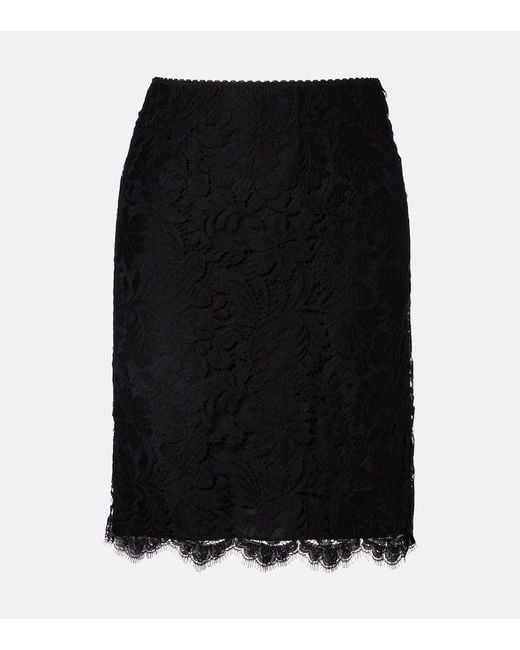 Chloé Black Floral Cotton-Blend Lace Miniskirt