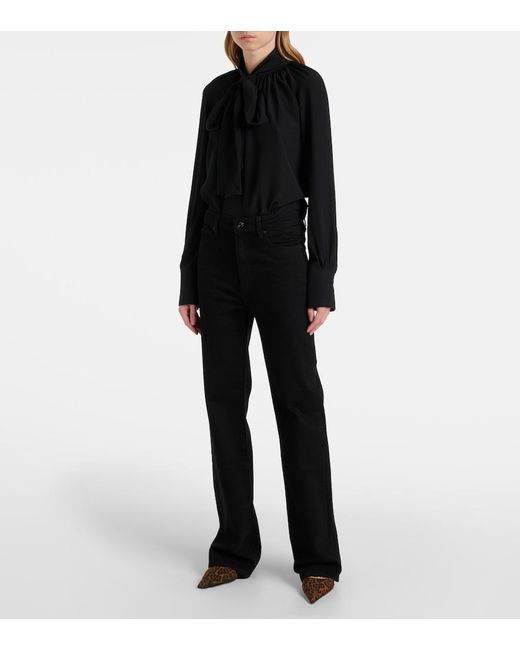 FRAME Black Arrow High-Rise Flared Jeans