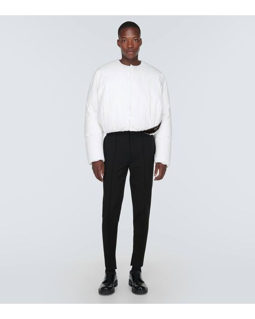 Prada White Cropped Cotton Down Jacket for men