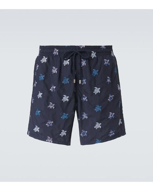Vilebrequin Blue Printed Swim Trunks for men