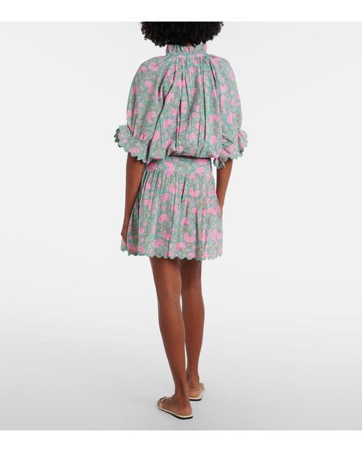 white christmas dresses Juliet Dunn Women's Bellflower Block Print Godet Dress – Saint Bernard