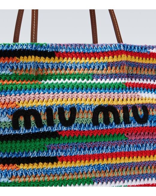 Miu Miu Tote Large Aus Haekelstrick Mit Leder in Multicolor für Herren