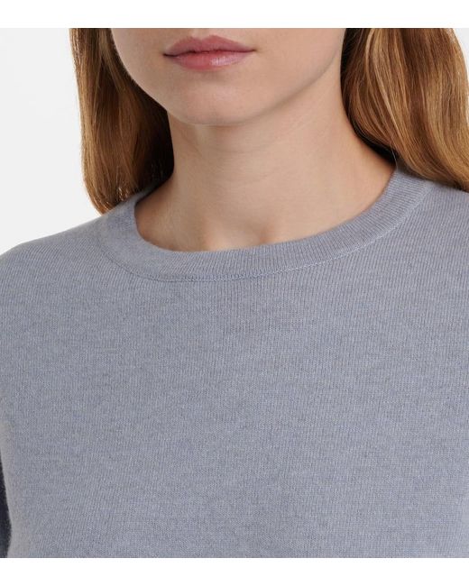 Brunello Cucinelli Blue Verzierter Pullover Aus Kaschmir