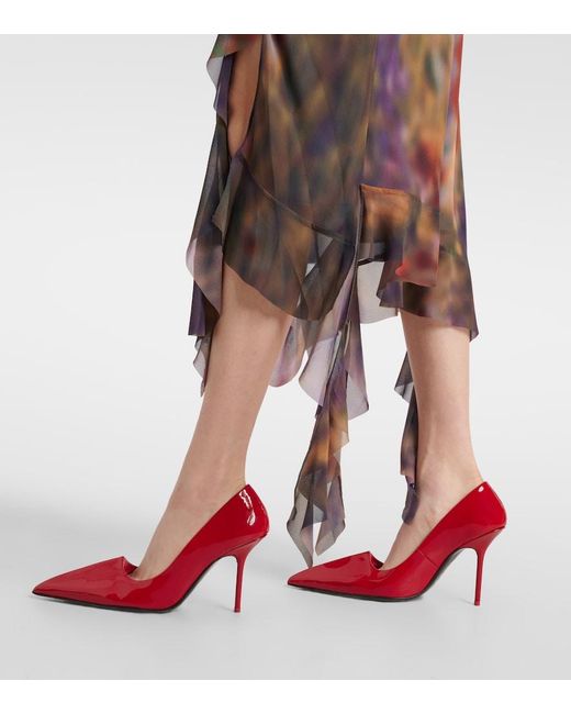 Acne Red Bordisia 190 Patent Leather Pumps