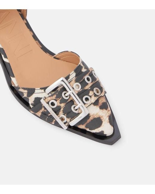 Ganni Brown Pumps Mit Leoparden-Print