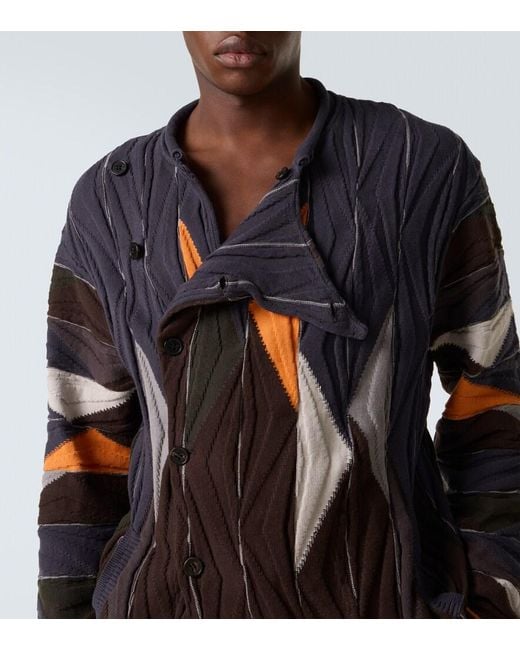 Kiko Kostadinov Black Raday Asymmetric Cotton Cardigan for men