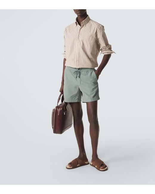 Slowear Green Cotton Shorts for men