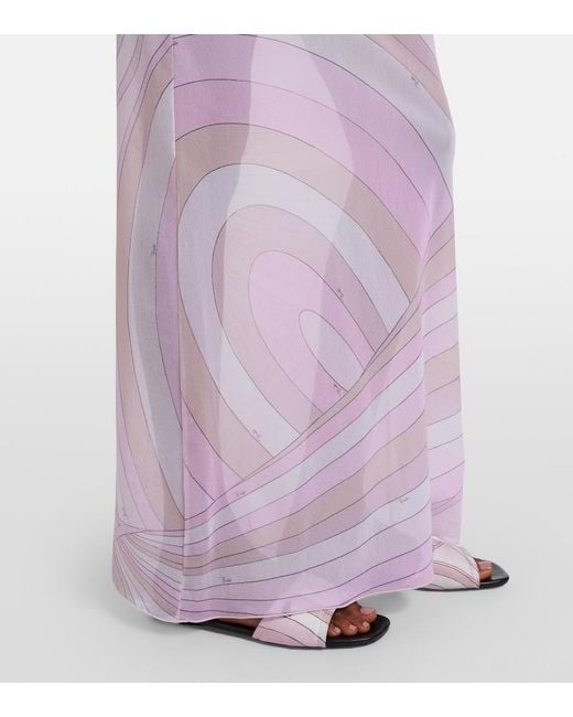 Emilio Pucci Pink Iride Tulle Maxi Skirt