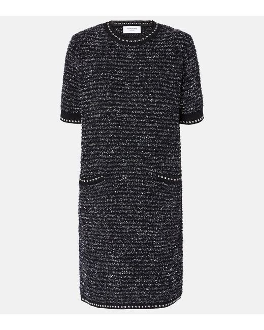 Thom Browne Black Minikleid Aus Tweed