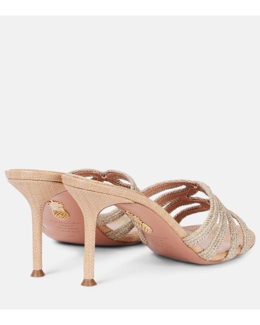 Aquazzura Pink Playita 75 Mules