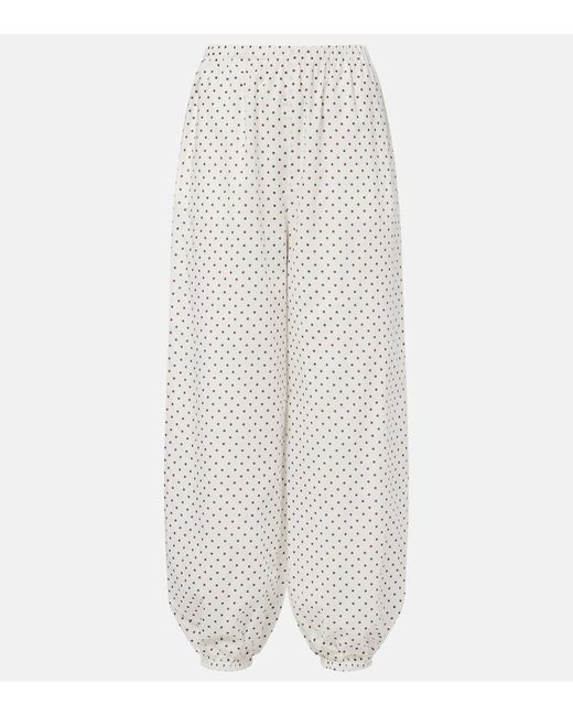 Posse White Evie Polka-Dot Balloon Pants