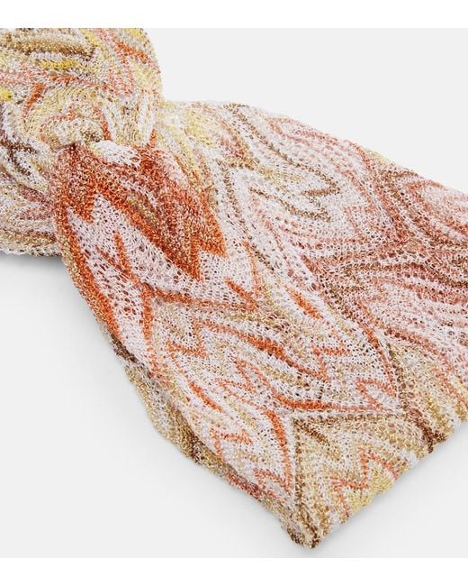 Missoni Pink Haar-Accessoire Zigzag Aus Haekelstrick