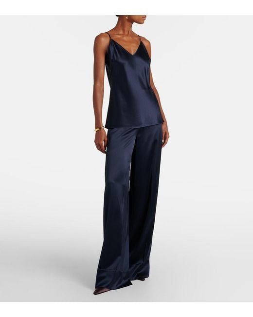 Joseph Blue Clea Silk Satin Camisole