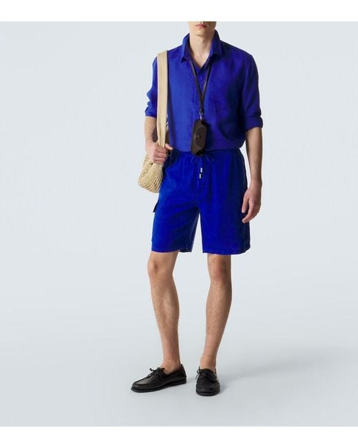 Vilebrequin Blue Linen Shirt for men