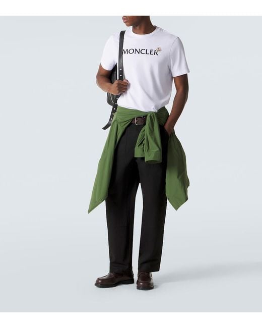 Moncler White Logo Cotton Jersey T-Shirt for men