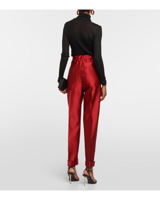 Tom Ford Silk Duchesse Tapered Pants