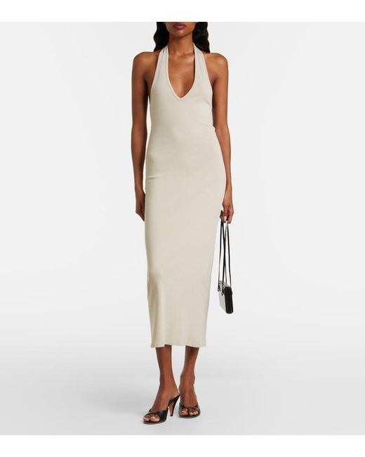 Nili Lotan White Stevie Cotton Jersey Midi Dress
