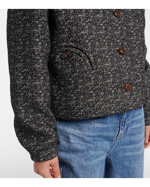 Blazé Milano Black Antalya Melange Cotton-Blend Jacket