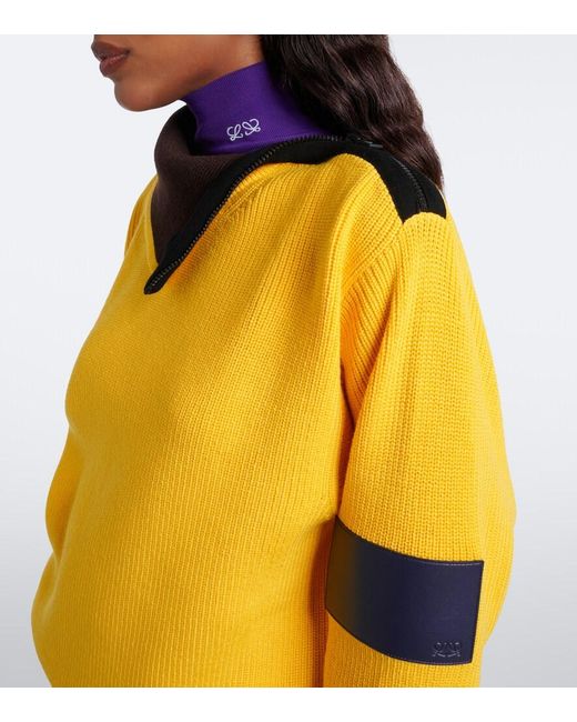 Loewe Yellow Double L Wool-Blend Sweater