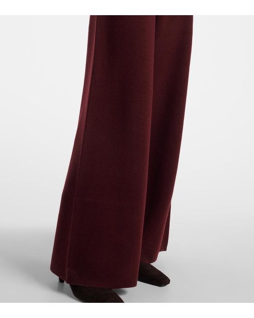 Max Mara Red Judy Wool And Cashmere Wide-Leg Pants
