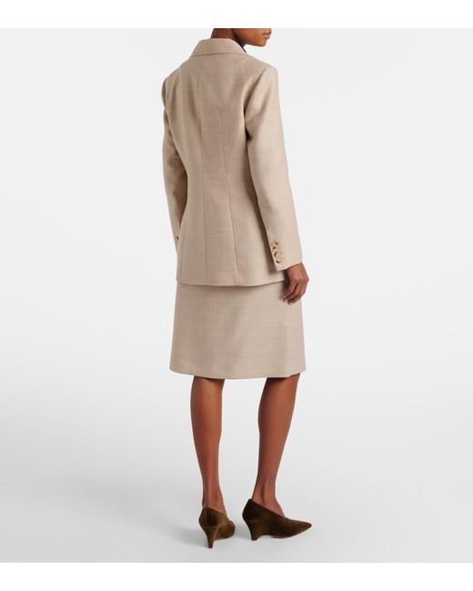 Joseph Natural Duggan Virgin Wool Midi Skirt