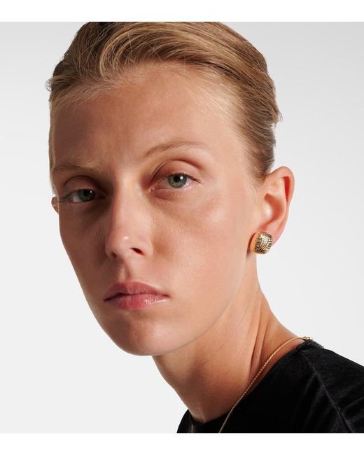 STONE AND STRAND White Bond 14Kt Oversized Earrings