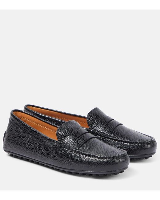 Tod's Gray City Gommino Leather Moccasins