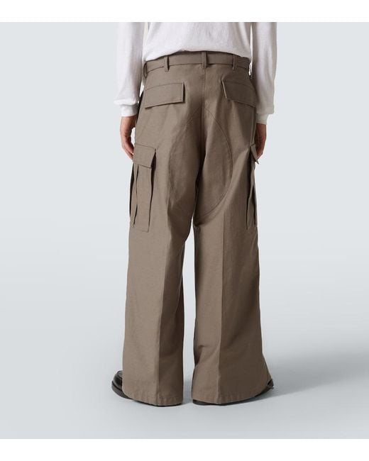 Sacai Brown Cotton Cargo Pants for men