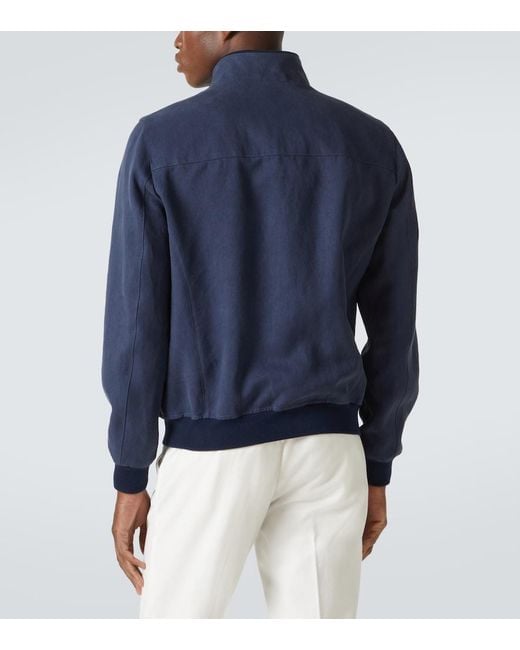 Thom Sweeney Blue Linen Blouson for men