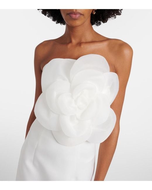 LEO LIN Floral-Applique Maxi Dress in White | Lyst LEO LIN Floral-Applique Maxi Dress in White | Lyst