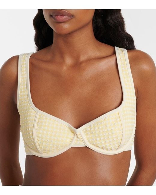 Montce Natural Romy Gingham Bikini Top