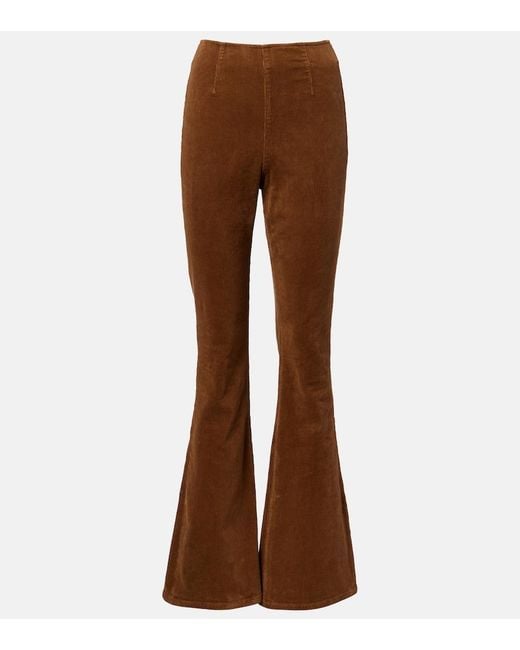 Veronica Beard Brown Beverly Off-Duty Corduroy Flared Pants