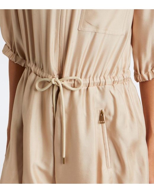 Moncler Natural Silk Zip-Up Minidress