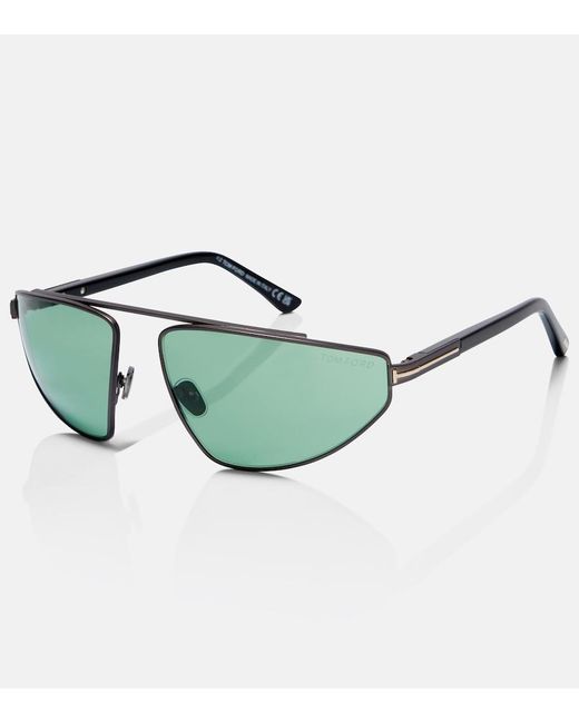 Tom Ford Green Parker Wire Aviator Sunglasses