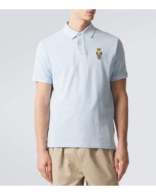 Polo Ralph Lauren White Polo Bear Cotton Pique Polo Shirt for men