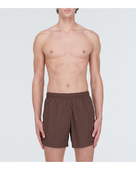 Jil Sander Brown Swim Trunks for men